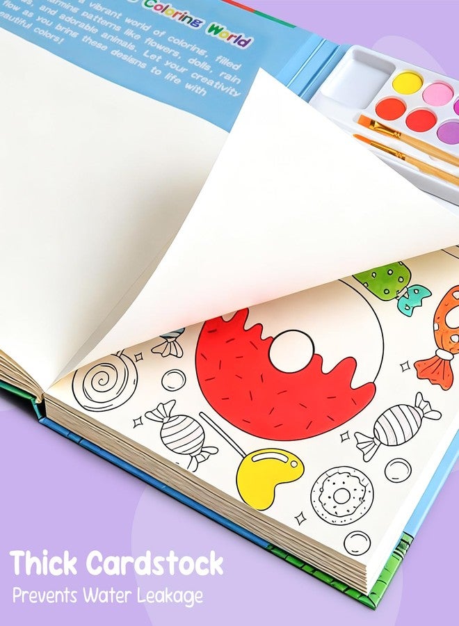 hapray 12 Vibrant Washable Colors Paint with Water Coloring Book for Toddlers, 5 Display Stands Watercolor Paint Set for Kids Ages 3-5 4-8, Arts and Crafts Toys Birthday Holiday Gifts for Boys Girls - Image 5